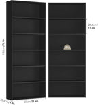 FOTOSOK 6-Tier Open Bookcase and Bookshelf Set of 2, Freestanding Display - Image 2