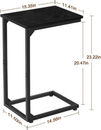 AMHANCIBLE C Shaped Side Table, End Tables Living Room Set of 2, Slide Under - Image 3