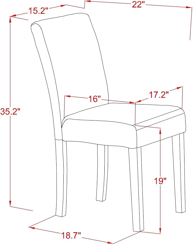 East West Furniture ABP1T61 Abbott Parson Dining Chairs - Image 3
