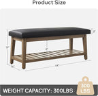 Zihanhome Entryway Bench, PU Leather Upholstered Shoe Benches - Image 2