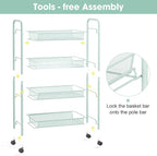 TOOLF 4-Tier Rolling Cart, Metal Utility Cart - Image 5