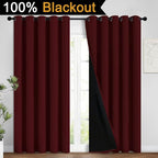 Yakamok 100% Blackout Lined Panels, Room Darkening Thermal Insulated Blackout - Image 2