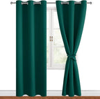 Blackout Curtains for Bedroom, Hunter Green, 38 x 84 Inch, 2 Panels | Thermal - Image 8