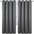 Blackout Curtains 66 x 72 Inch Long Frost Grey Curtains Set of 2 Panels Room - Image 2