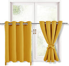 Blackout Curtains for Bedroom, Mustard Yellow 52 x 36 Inch 2 Panels | Thermal by Hiasan