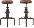 Topower Antique Vintage Industrial Barstool PU Leather Water Pipe Fire Hydrant by Topower