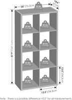 Furinno Simple Cube Storage Organizer, 8-Cube Display Shelf, Open Back Shelving - Image 2