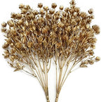 Gold Baby Breath Artificial Christmas Flowers, Plastic Gypsophila Plant Fake Plants for Wedding Bridal Bouquet Party Indoor DIY Home Hall Table Centerpieces Arrangements Decoration - Golden 2 Pcs by CATTREE
