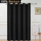 Yakamok Black 100% Blackout Patio Door Curtain Panels W70 x L84, 1 Panel | - Image 2