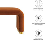 Modway EEI-6734-BRA-RUS Koda Performance Velvet Waterfall Long Bench, Brass Rust - Image 8