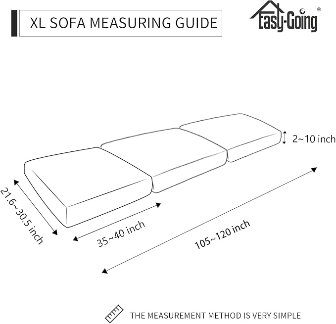 Easy-Going Stretch Individual Oversized Couch Cushion Cover Sofa Seat Furniture - Image 2