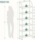 Hzuaneri Bookcase Bookshelf, Tempered Glass Arched Bookshelf - Image 2