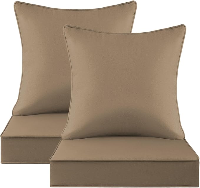 Sunbrella Outdoor Deep Seat & Back Cushion Set, 24 x 24 Inch Water Repellent by Supflourishia