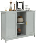 TaoHFE Grey Kitchen Pantry, Modern Wooden Small Credenza Sideboard Coffee - Image 8