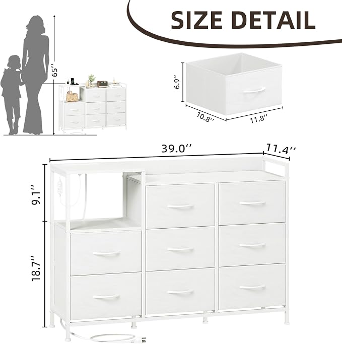 Somdot White Dresser for Bedroom - Image 3