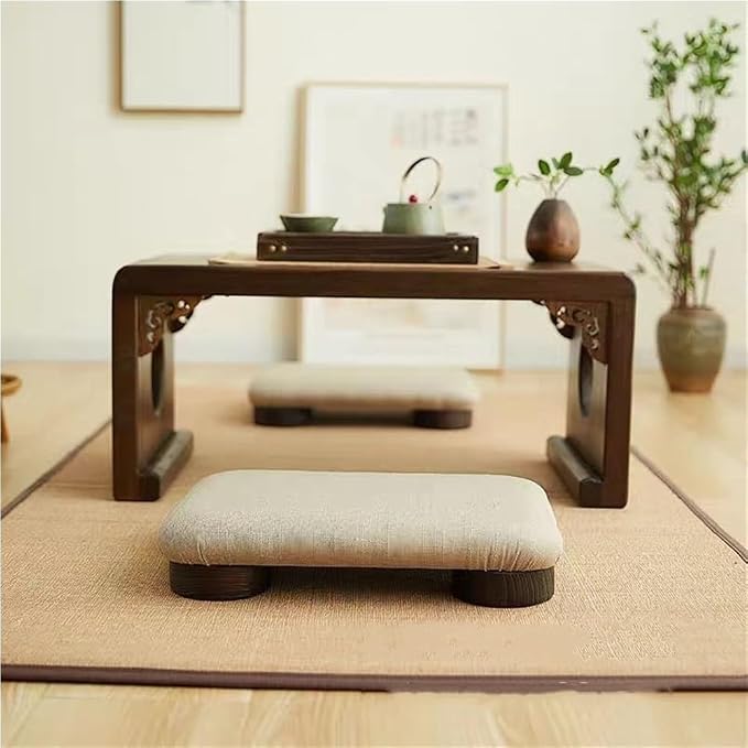 Japanese Tatami Low Stool, Wooden Footstool, Compact Bed Stool, Comfortable - Image 6