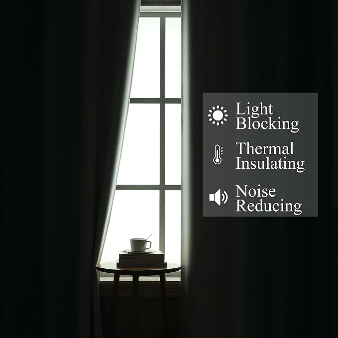 Teal and Grayish White Ombre Blackout Curtains Living Room 102 Inches Long | - Image 3