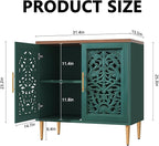 ARTPOWER Accent Cabinet with 2 Doors, Vintage Hollow Carving Buffet Cabinet - Image 2