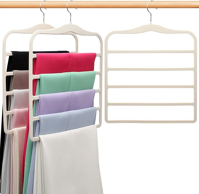 Closet Organizers and Storage, 3 Pack Velvet Pants-Hangers-Space-Saving by SHUKEEKA