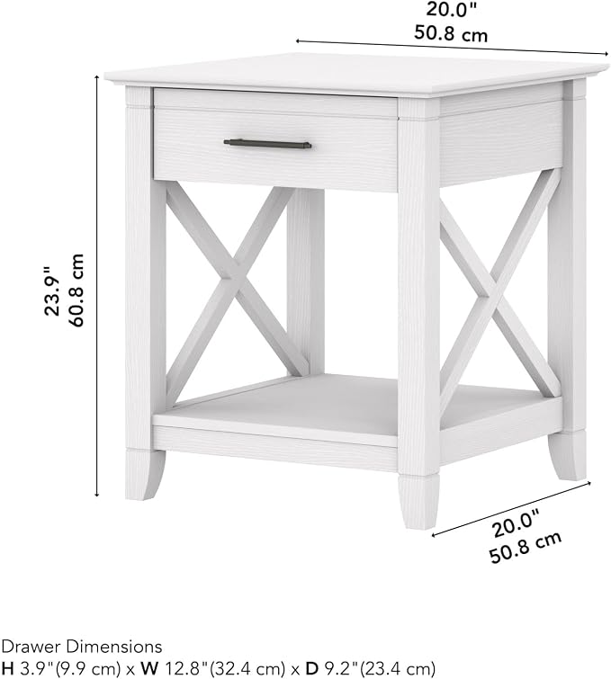 Bush Home End Table with Drawer, Nightstand with Storage, Living Room and - Image 3
