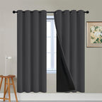 Yakamok Charcoal Grey 100% Blackout Curtains 72 Inches Long 52" Wide 2 PCS | by Yakamok