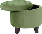 HomePop by Kinfine Fabric Upholstered Round Storage Ottoman by HomePop