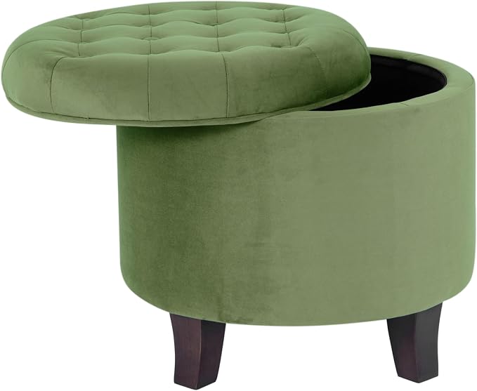HomePop by Kinfine Fabric Upholstered Round Storage Ottoman by HomePop