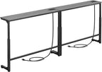 Kitstorack 2-Pack Dark Gray Console Table, 7.9" Deep Panel, Adjustable Height & by Kitstorack