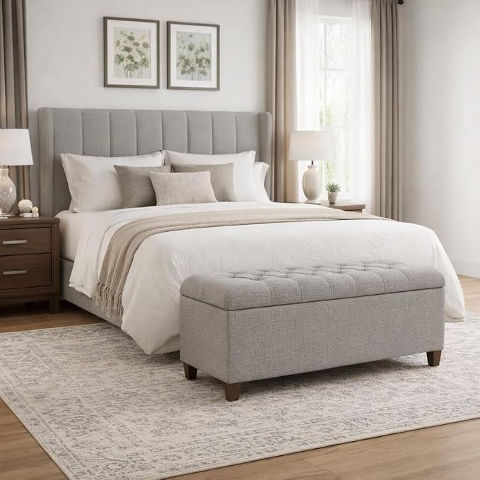 Homepop Home Decor Tufted Ainsley Button Storage Ottoman Bench - Image 2