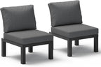 Aluminum Outdoor Patio Sofa Set, 2 Seats Modular Sectional Single Seat Sofa by Oasbira