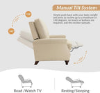 HULALA HOME Genuine Leather Manual Recliner Chairs Set of 2 - Image 4
