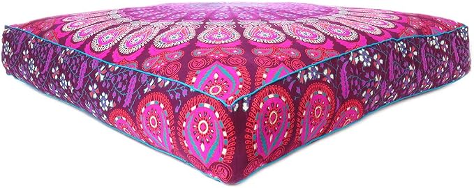 Mandala Floor Pillow Cover Meditation Cushion Seating Throw Hippie Round - Image 3