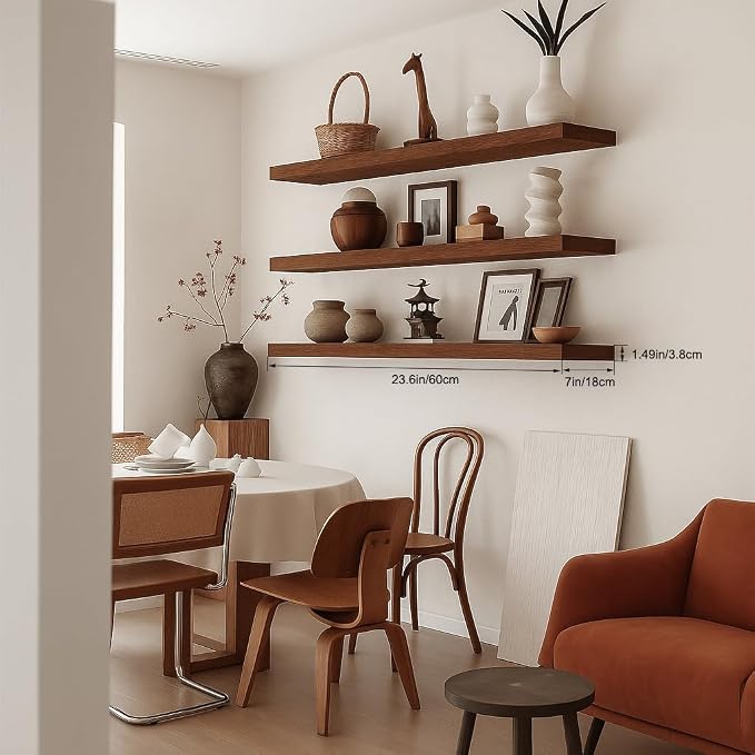 Floating Shelves for Wall, Bathroom Shelves Over Toilet, Wall Shelves & Book - Image 7