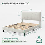 Novilla Queen Bed Frame, Queen Size Bed Frame - Image 2