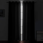 Blackout Curtains 52 x 108 inch/Black Curtains Set of 2 Panels/Thermal - Image 3