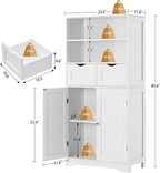 Iwell Tall Bathroom Cabinet, Storage Cabinet - Image 3