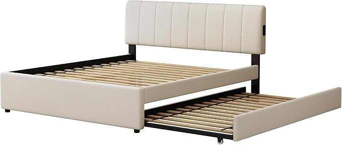 Queen Size Upholstered Platform Bed - Image 8