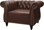 Mid-Century Sofa Chair, Faux Leather Accent Chair - Image 7