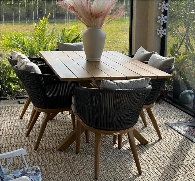 PURPLE LEAF Patio Dining Chair Set Modern Wicker Outdoor Furniture Seating - Image 4
