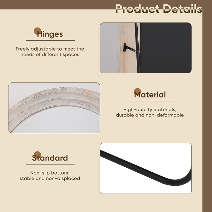 Full Length Mirror, Oversized Stand Up Mirrors Large Wall Mirrors, Wall Mounted - Image 5