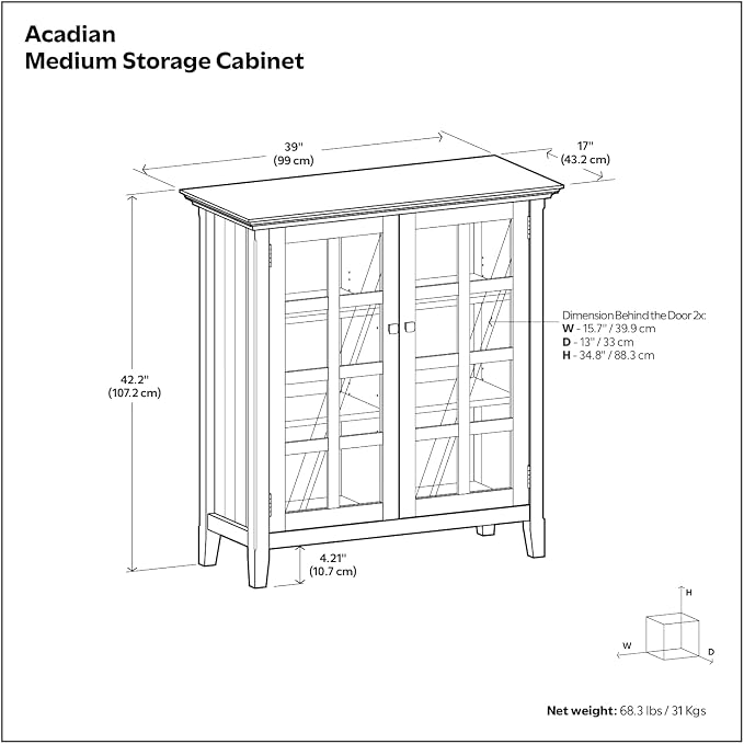 SIMPLIHOME Acadian Storage Cabinet - Image 2