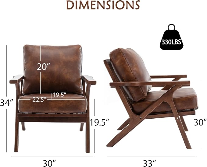 Bonzy Home Faux Leather Accent Chair - Image 2
