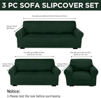 Peryiter 3 Pcs Couch and Loveseat Covers Set Sofa Cover - Image 2