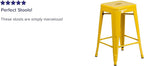 Flash Furniture Lily 4 Pack Commercial Grade 24" High Backless Yellow Metal - Image 5