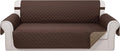 Reversible 4 Seater Sofa Cover 91" Large, Chocolate | Couch Cover Furniture by LuxshareHome