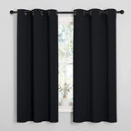 NICETOWN Halloween Pitch Black Solid Thermal Insulated Grommet Blackout - Image 2