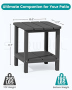 SERWALL Adirondack Table Set of 6, Outdoor Side Table- Gray - Image 2