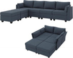 Huatean Home 114.17" Modular Sectional Sofa, 6 Seat Modular Couch - Image 7