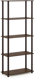 Furinno TURN-N-TUBE Storage Shelves, 5-Tier Book Shelf, Corner Shelf, Toolless - Image 5