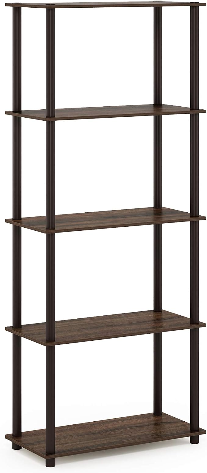 Furinno TURN-N-TUBE Storage Shelves, 5-Tier Book Shelf, Corner Shelf, Toolless - Image 5